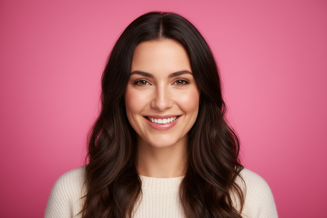 Mujer morena sonriendo